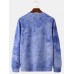 Cotton Men Tie Dye Round Neck Pullover Long Sleeve Sweatshirts