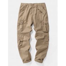 Mens Casual Multi Pockets 100  Cotton Cargo Pants