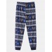 Mens Christmas Element Print Sleepwear Jogger Pants Loose Lounge Pajamas Set