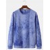 Cotton Men Tie Dye Round Neck Pullover Long Sleeve Sweatshirts