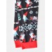 Mens Cartoon Christmas Pattern Print O  Neck Loose Jogger Pants Home Lounge Pajamas Set