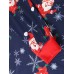 Mens Cartoon Santa Claus Print O  Neck Loose Pants Comfy Home Pajamas Set