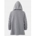 Mens Hooded Zipper Pocket Symmetry Hem Dark Grey Cardigans