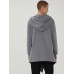 Mens Hooded Zipper Pocket Symmetry Hem Dark Grey Cardigans