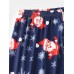 Mens Cartoon Santa Claus Print O  Neck Loose Pants Comfy Home Pajamas Set