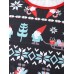 Mens Cartoon Christmas Pattern Print O  Neck Loose Jogger Pants Home Lounge Pajamas Set