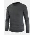 Mens Basic Solid Color Crew Neck Winter Casual Knitted Pullover Sweater