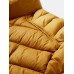 Men Solid Color Stand Collar Zipper Warm Coats With Pocket