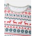 Mens Allover Elk Snowflake Print Christmas Round Neck Jogger Pants Loose Home Pajamas Set