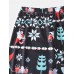 Mens Cartoon Christmas Pattern Print O  Neck Loose Jogger Pants Home Lounge Pajamas Set