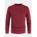 Mens Basic Solid Color Crew Neck Winter Casual Knitted Pullover Sweater