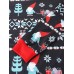 Mens Cartoon Christmas Pattern Print O  Neck Loose Jogger Pants Home Lounge Pajamas Set